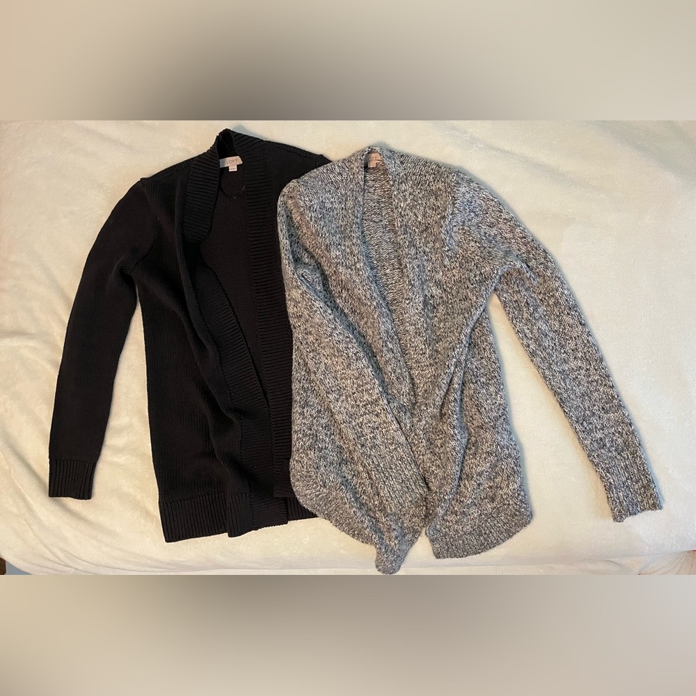 Bundle of 2 women’s oversized loft cardigan sweaters